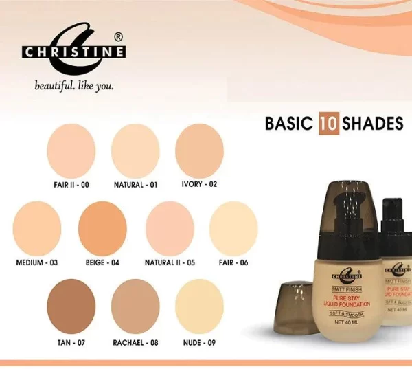Christine Matte Finish Pure Stay Liquid Foundation - Image 5