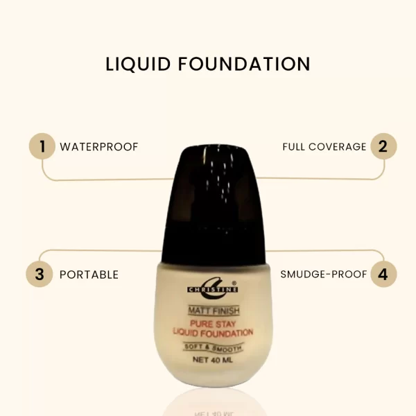 Christine Matte Finish Pure Stay Liquid Foundation - Image 4